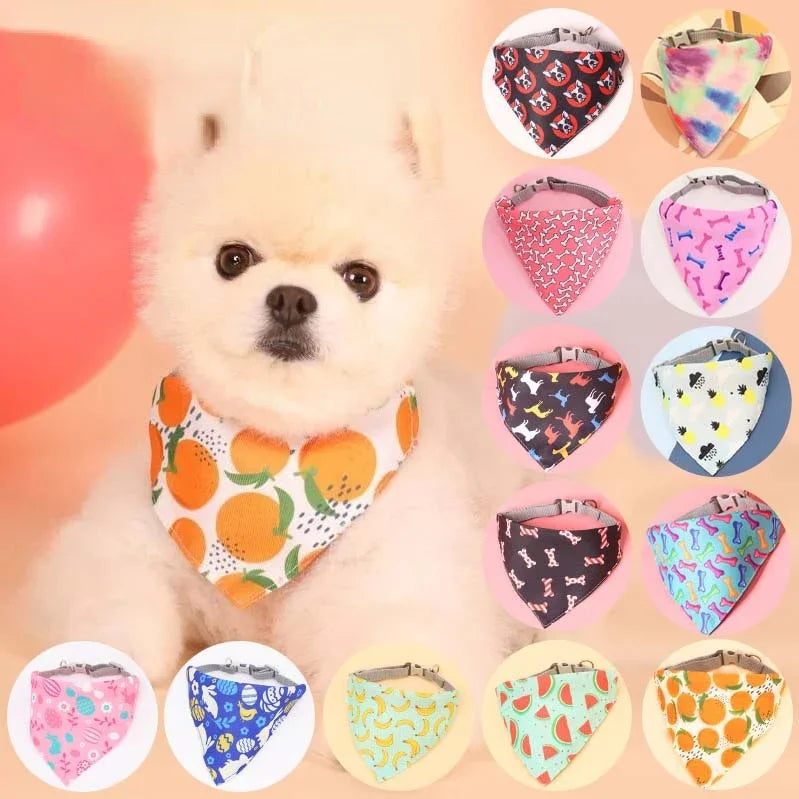 Pet Saliva Towel Adjustment Cute Cartoon Bear Weaved Dog Cat Collar