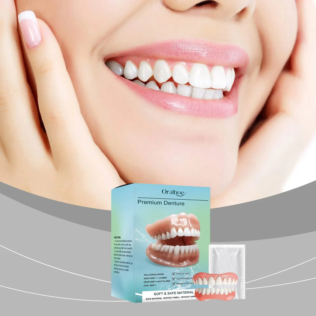 Realistic Natural Denture Set – Comfortable & Firm False Teeth
