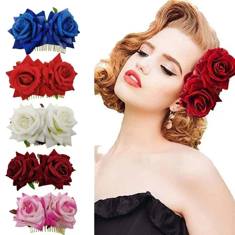 Boho Bridal Floral Hair Combs Set of 2 – Wedding Accessories