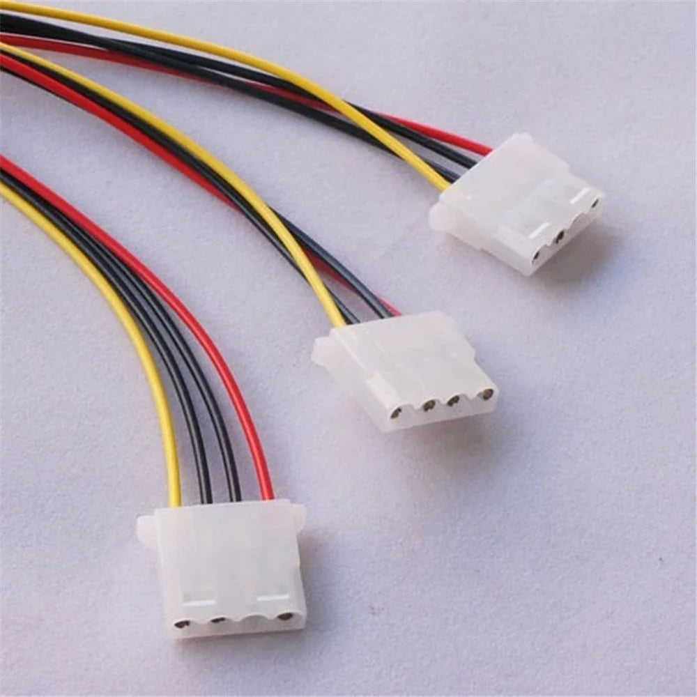 4-Pin Molex IDE Male to 3-Port Female Power Splitter Cable