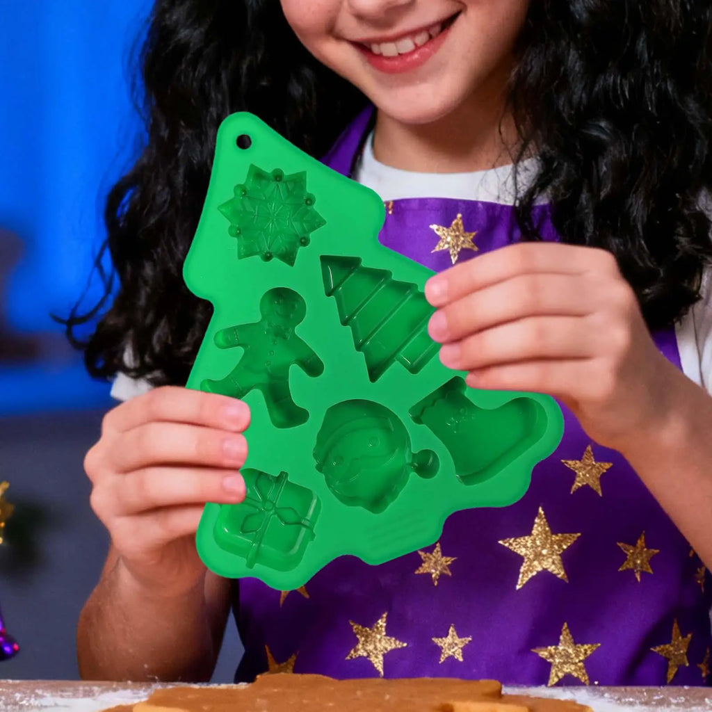 6-Cavity Christmas Tree & Santa Silicone Baking Mold