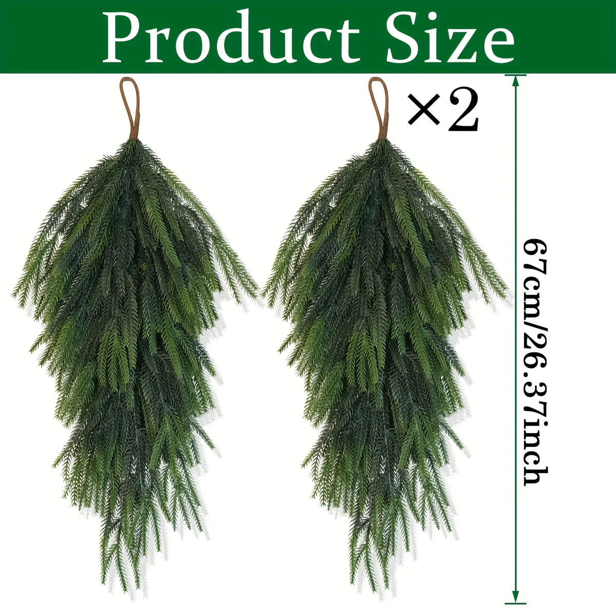 Artificial Pine Teardrop Wreath – Outdoor Christmas Door Décor