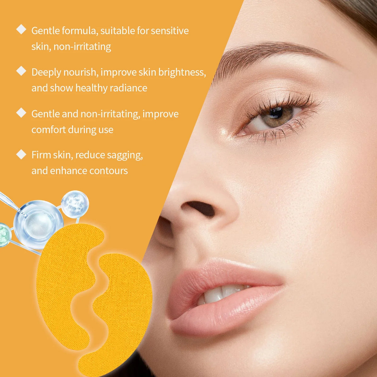 Hyaluronic Acid Nasolabial Fold Patches – Hydrogel Anti-Aging