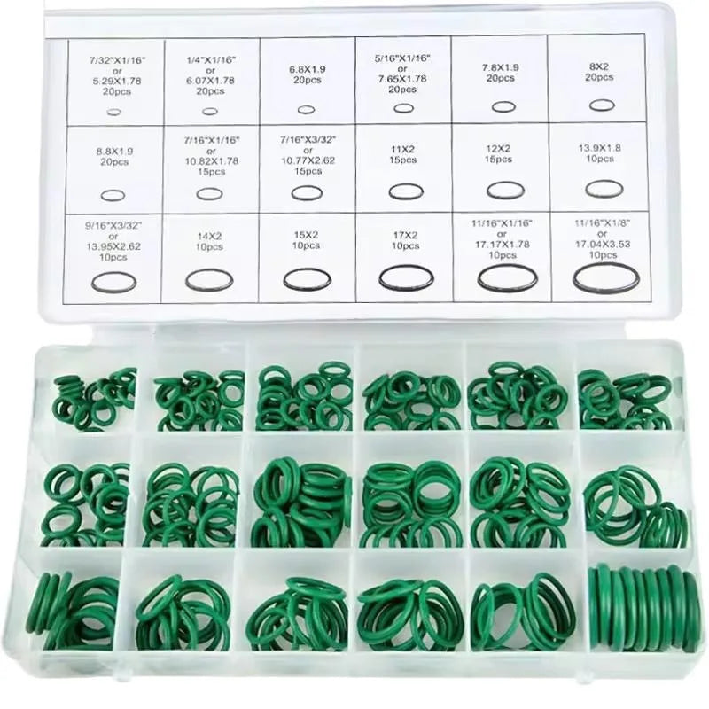 270Pcs O-Ring Seal Kit – Rubber Seals for Auto AC Systems