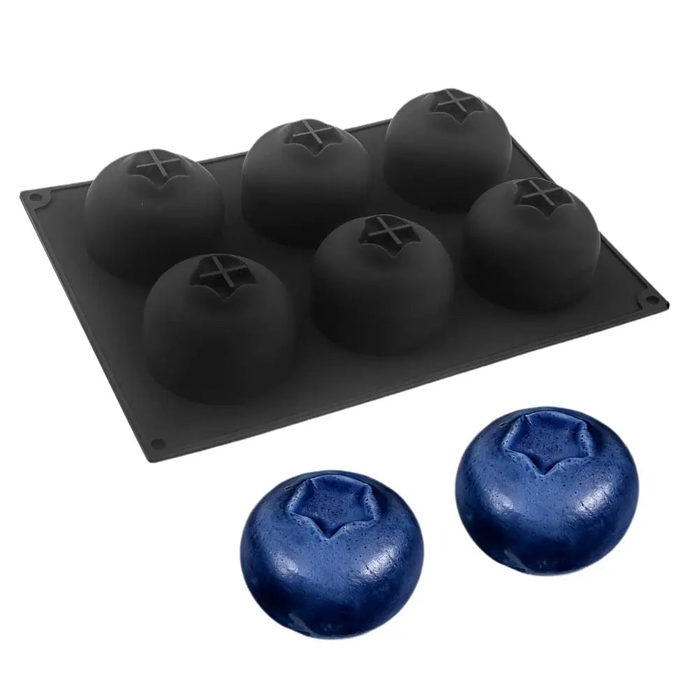 6-Cavity Blueberry Silicone Mold | 3D Mousse Cake & Desserts