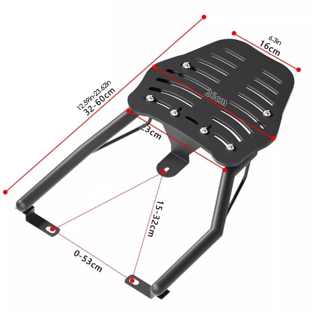 Adjustable Motorcycle Tour Pack Luggage Rack – Stainless Steel