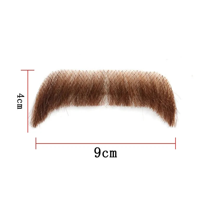 Black Human Hair Fake Beard & Mustache – Lace Invisible Cosplay