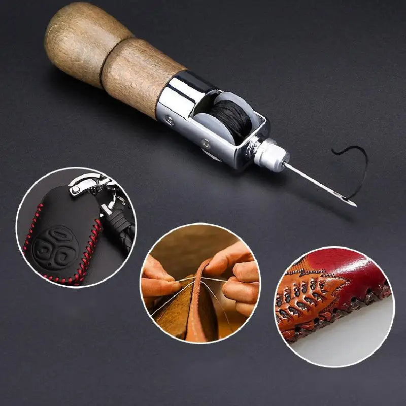 Waxed Leather Thread Sewing Kit – DIY Leather Craft Awl Set