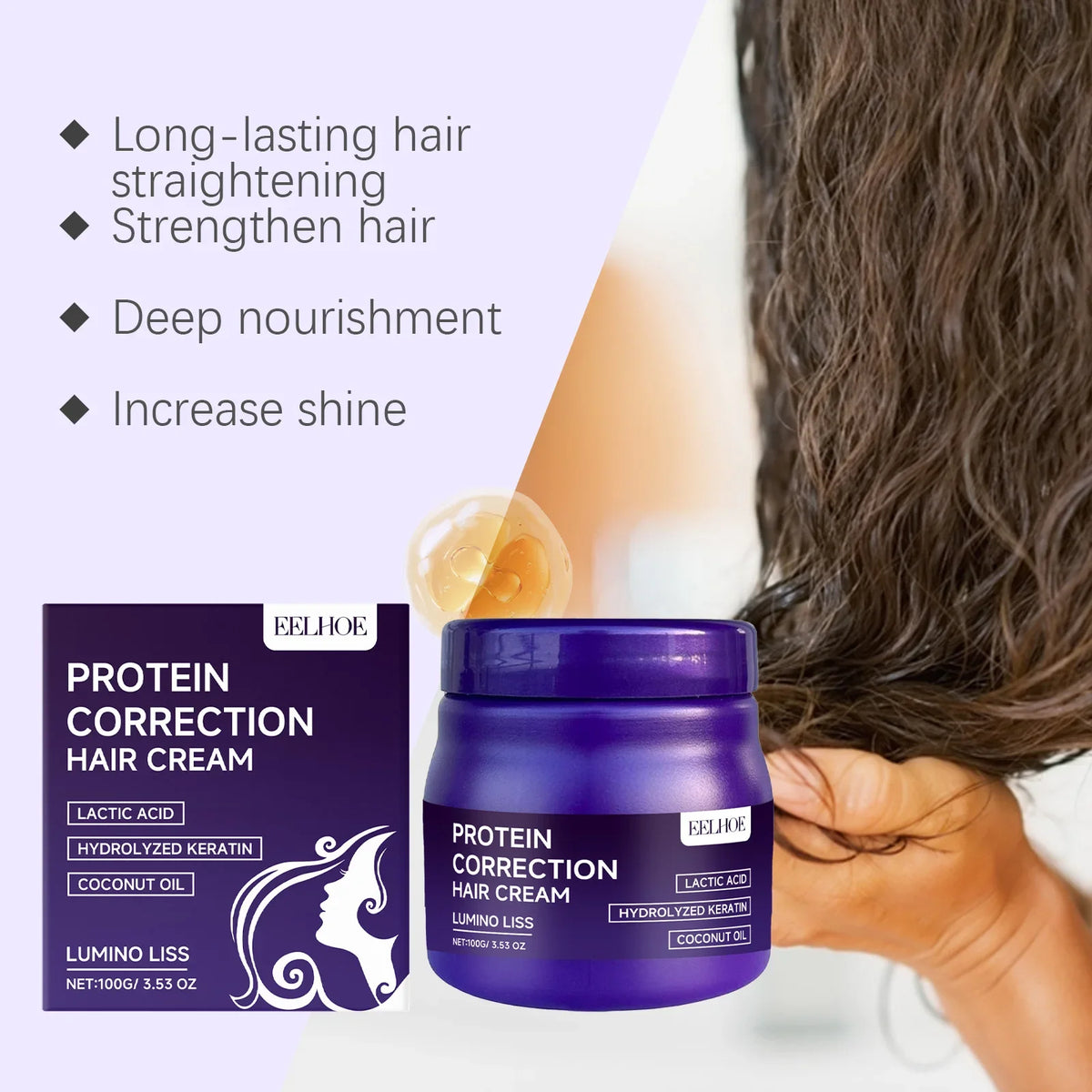 Protein Hair Straightening Cream – Frizz Control & Moisture