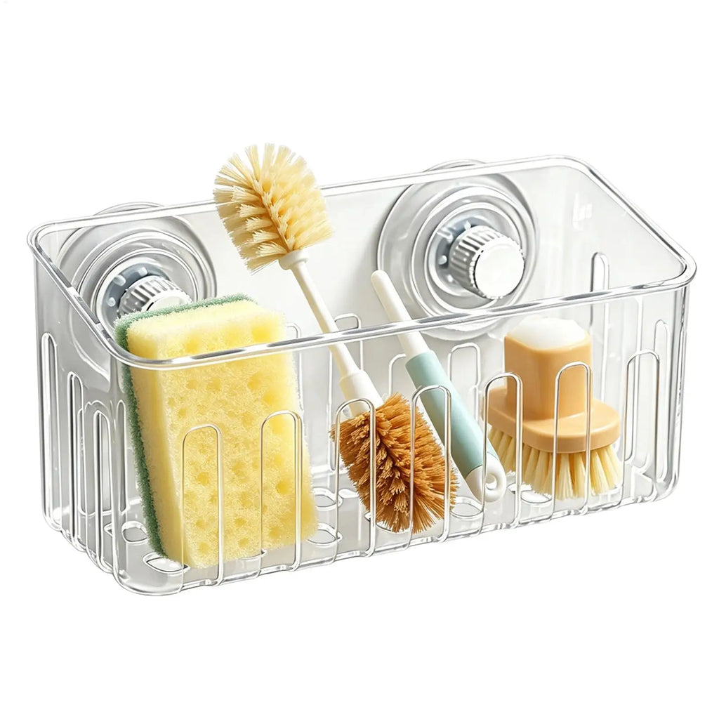 Suction Cup Sponge Holder | No-Drill Sink & Shower Organizer