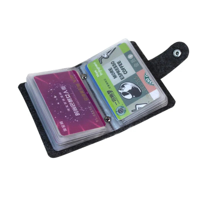 Vintage Felt Card Wallet – Unisex ID & Credit Card Holder