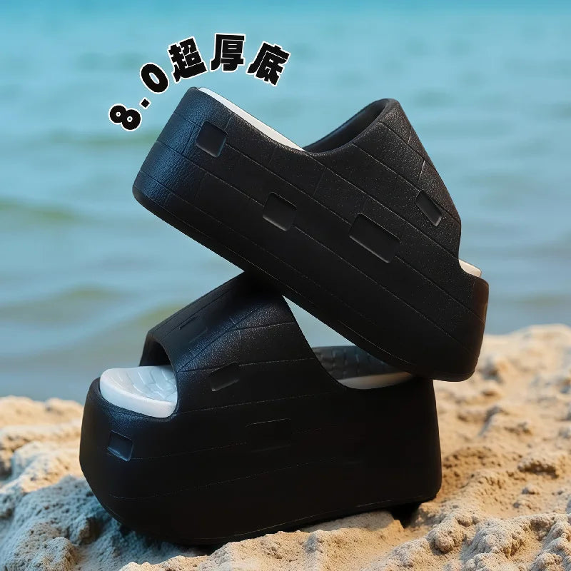 Women's Chunky Platform Slide Sandals – 8cm Thick Sole