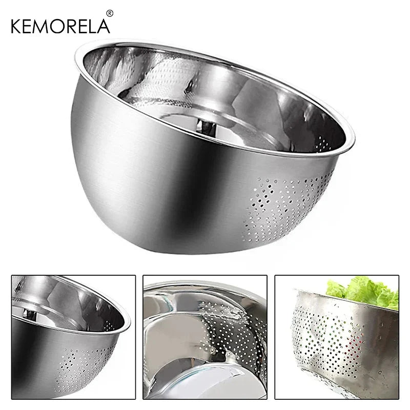 Stainless Steel Rice Washing Bowl & Colander Basket | KEMORELA