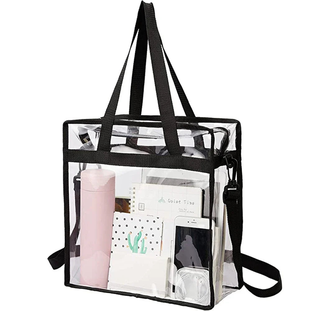 Clear PVC Tote Bag Women Large Capacity Waterproof Storage Gym