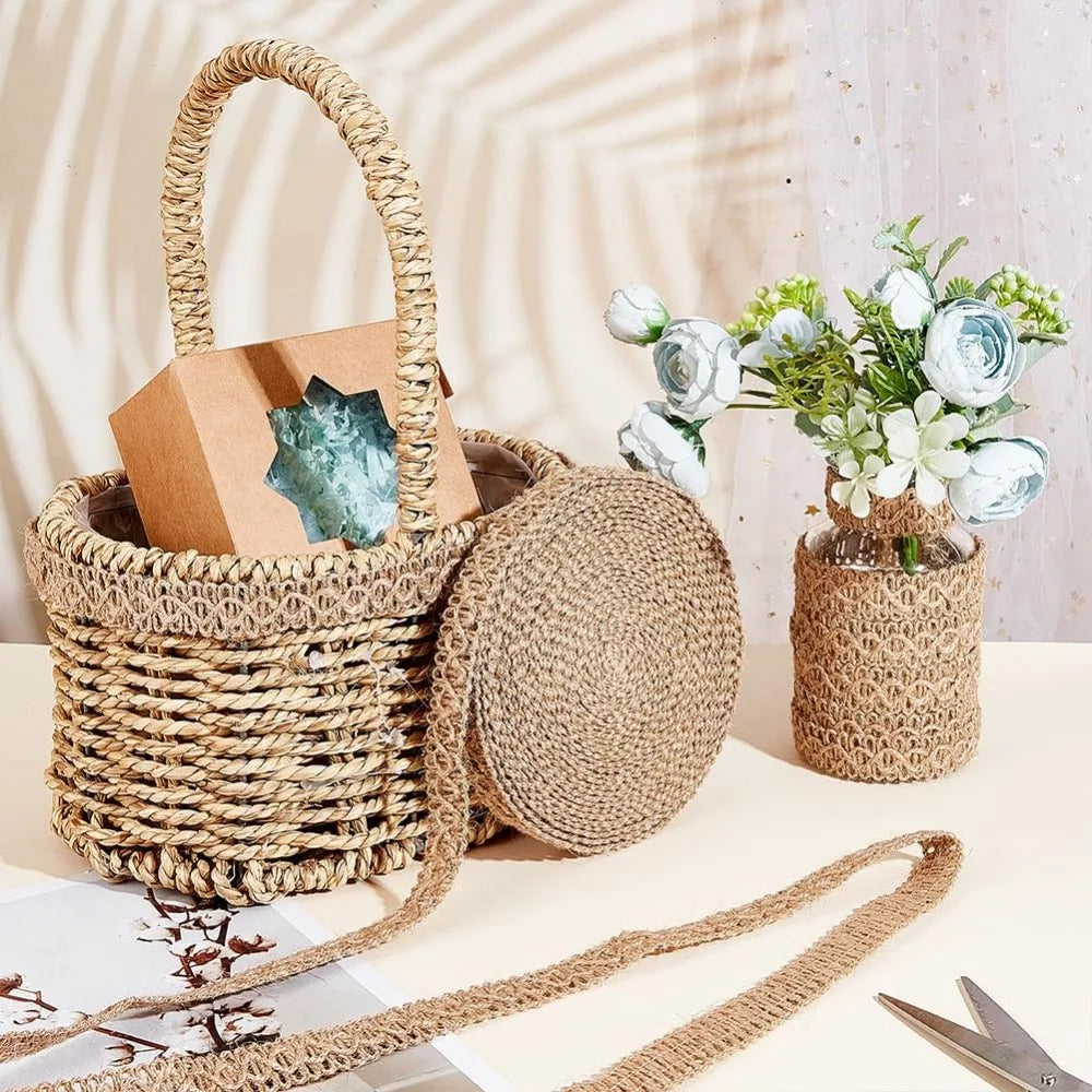 Braided Burlap Ribbon 10m – Rustic Jute Gimp Braid Trim
