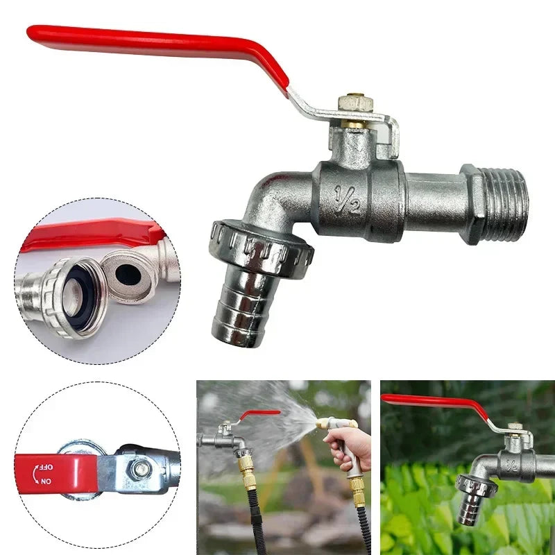1/2" Brass Ball Valve Garden Faucet | IBC Tank Water Tap