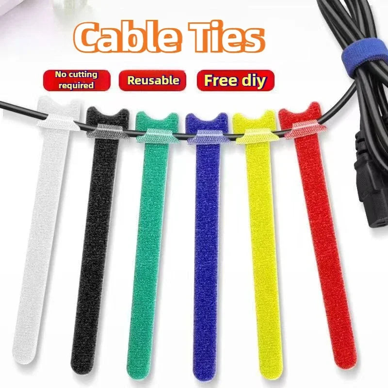 Reusable Hook & Loop Cable Ties 20cm 50pcs – Wire Organizer