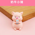Cute Cartoon Pink Pig Figurine Miniaturas Ornament Resin Piggy Statue
