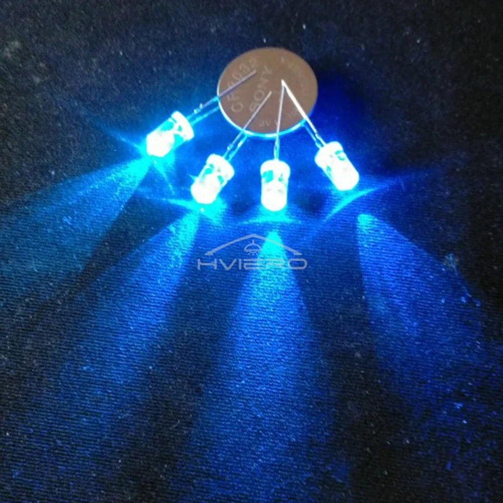 100pcs 5mm LED Diodes – Super Bright Water Clear DIY Bulbs