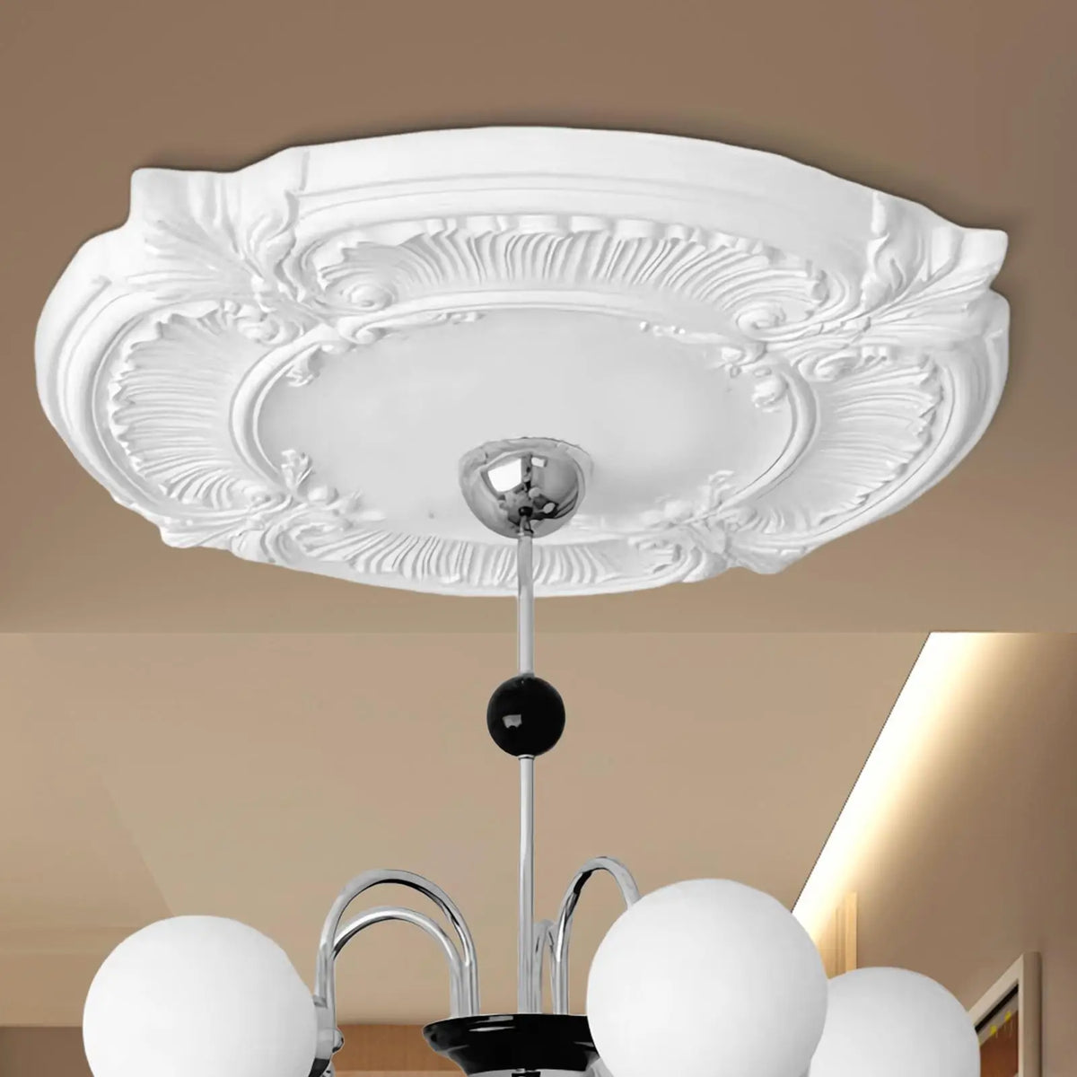 Split Ceiling Medallion – 12" PU Lamp Shade Trim Cover Ring