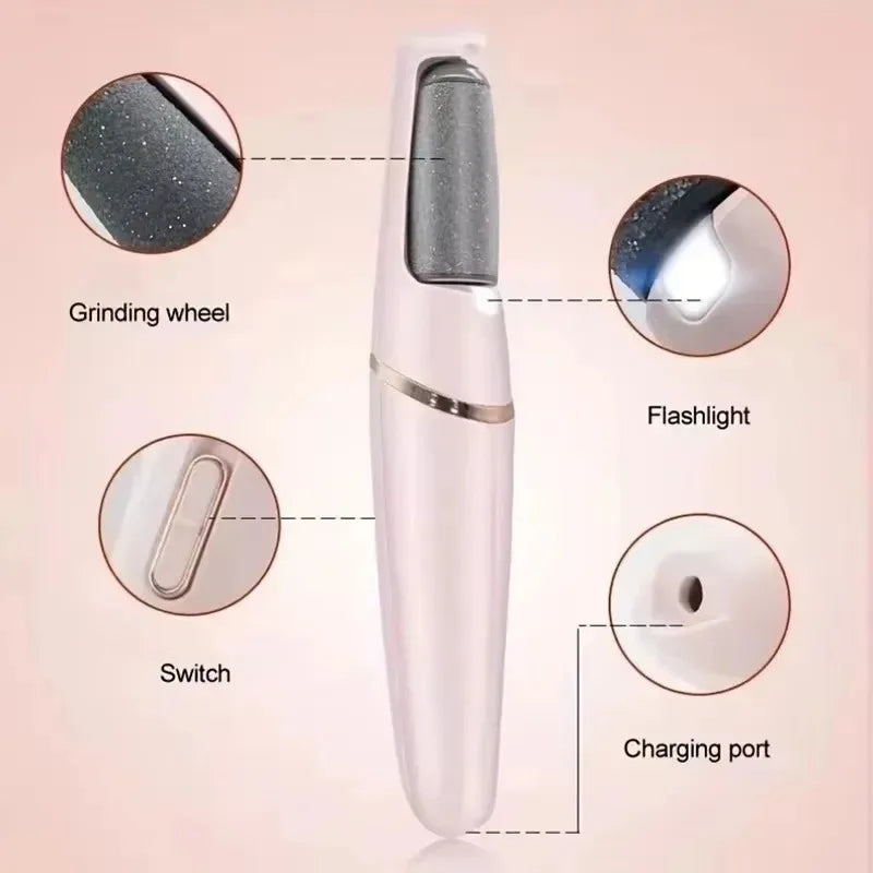 Electric Foot File Callus Remover – USB, 2 Roller Heads