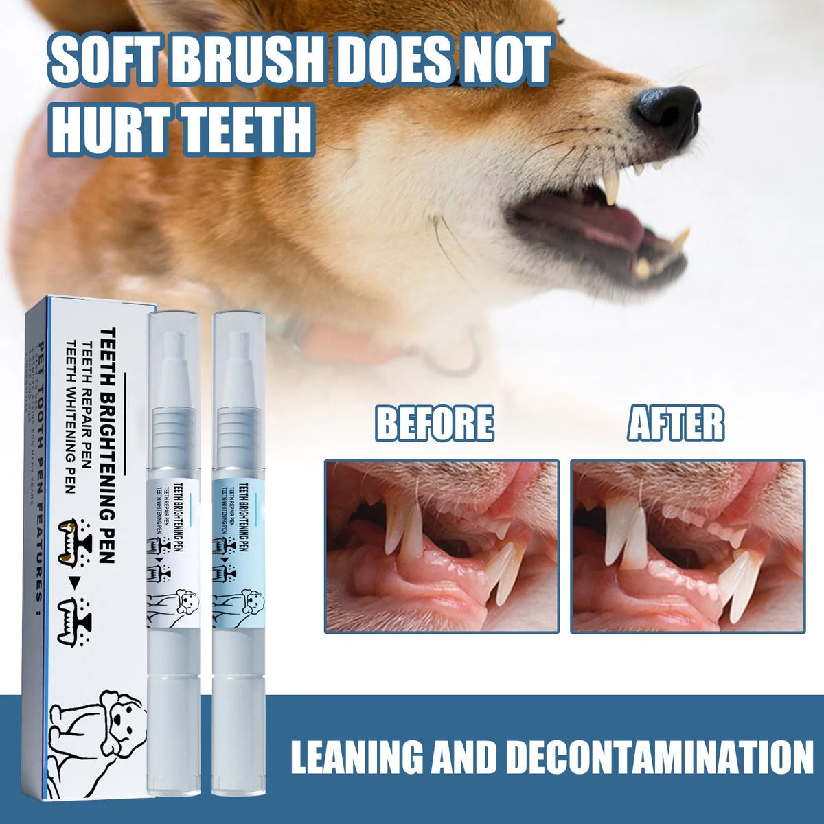 Pet Teeth Cleaning Pen – Tartar & Stain Remover for Dogs & Cats