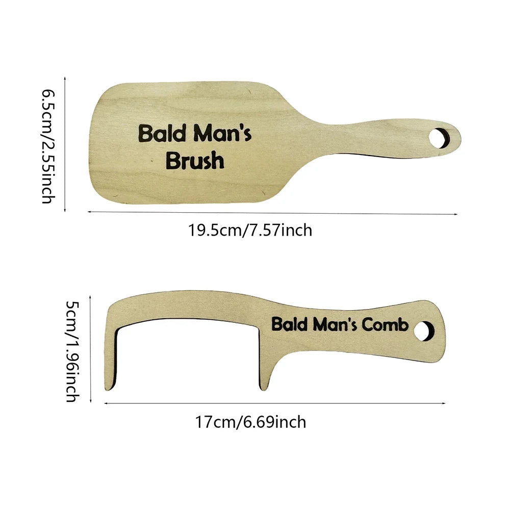 Bald Man Brush – Funny Wooden Novelty Gift for Bald Heads