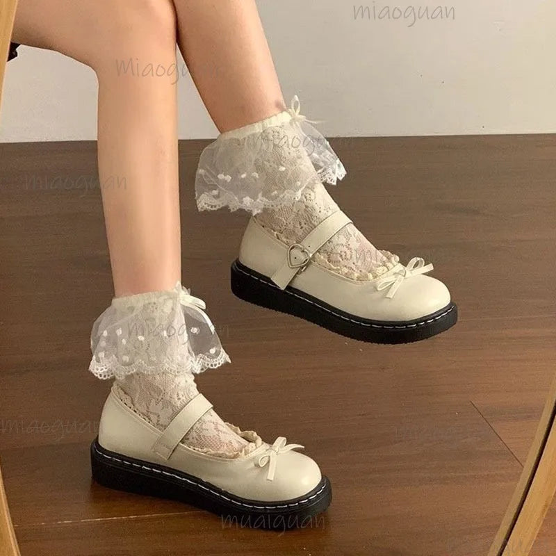 Women's Lolita Mary Jane Flats – Butterfly Bow Loafers