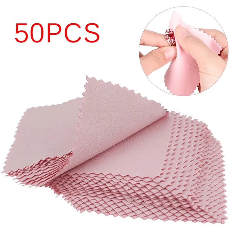 50-Pc Silver & Jewelry Polishing Cloth Set – Anti-Tarnish