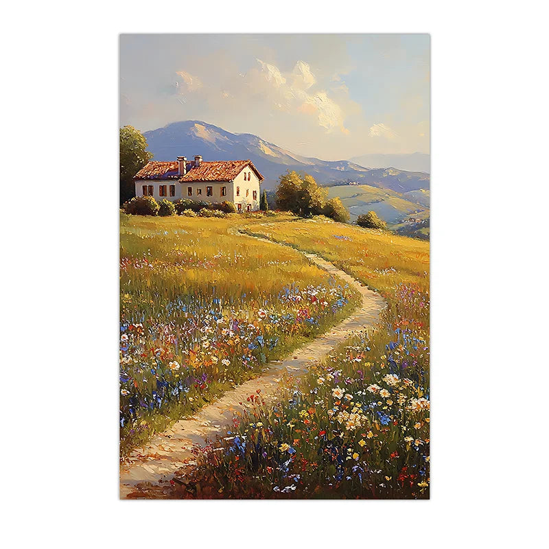 Nordic Wildflower Botanical Canvas Wall Art | Meadow Poster Print