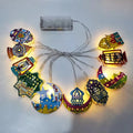 Eid Mubarak LED String Lights – Moon Star Iron Art Battery