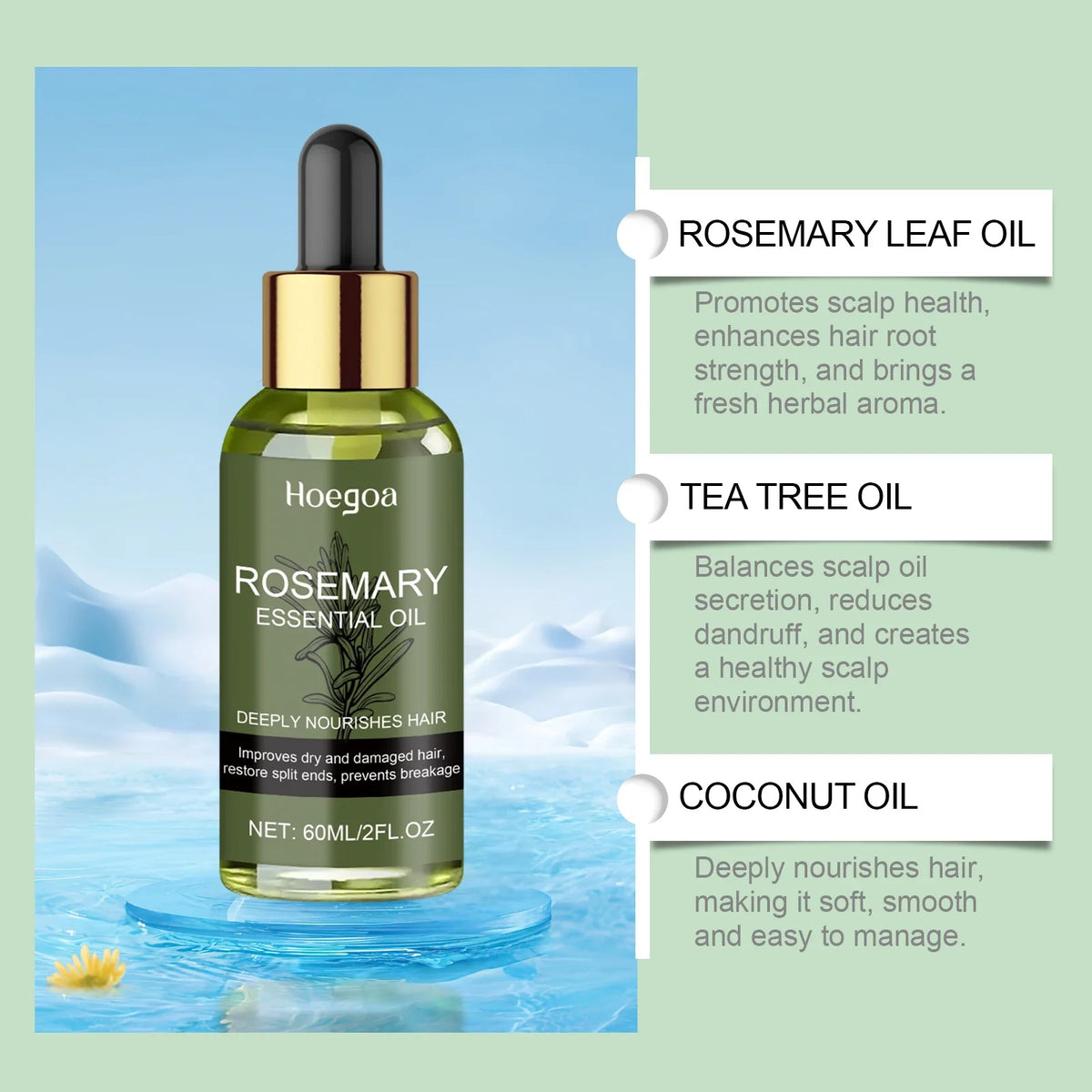 HOEGOA Rosemary Hair Oil – Nourish, Hydrate & Smooth