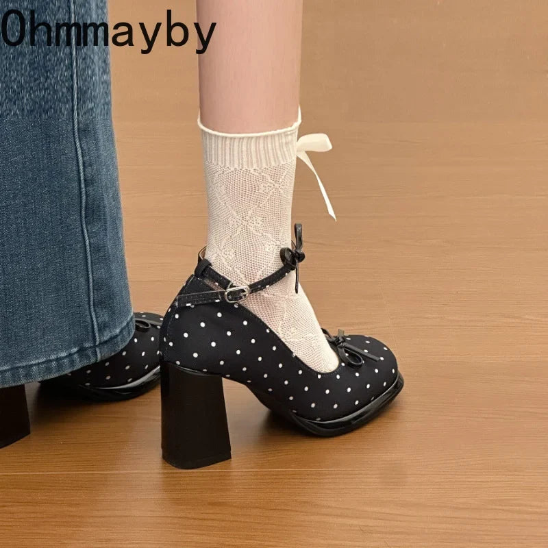 Women's Platform Mary Jane Pumps – Buckle Ankle Strap Heels