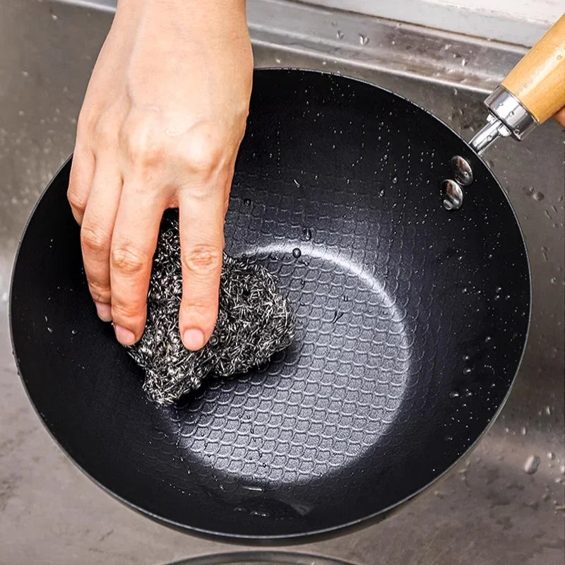 CHANSUNRUN 26cm Cast Iron Non-Stick Wok Fry Pan | Gas & Induction