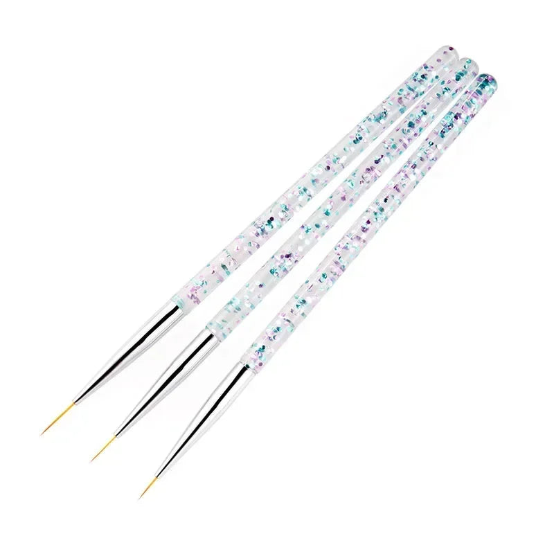 3Pcs Ultra-Thin Nail Art Liner Brush Set | Stripe & UV Gel