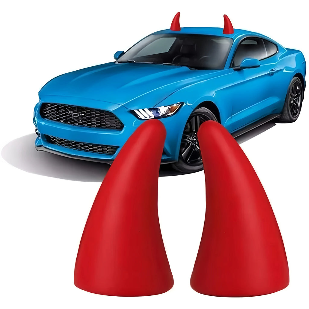 3D Devil Horn Car Roof Sticker | TPU Bull Horns Decal 2PCS