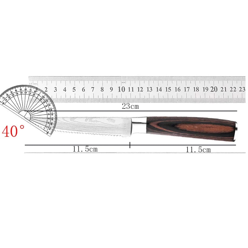 Stainless Steel Serrated Steak Knife with Plastic Handle