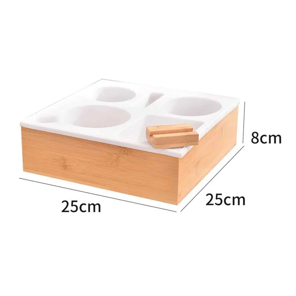 A36T-Car Cup Holder Removable Couch Drink Organizer Handy Tray Wooden