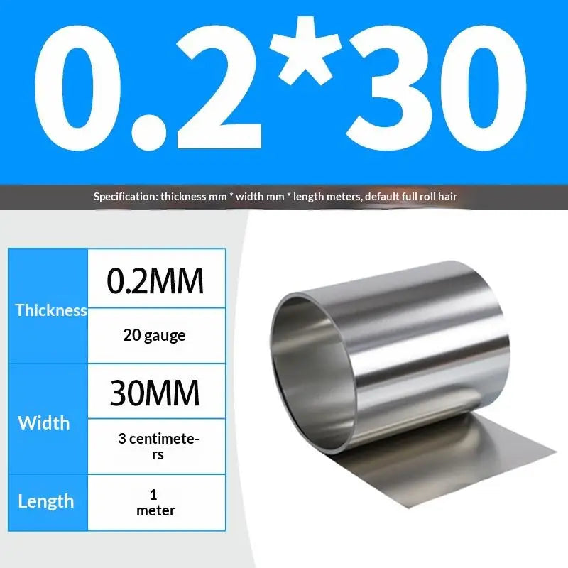 304 Stainless Steel Strip Sheet Foil 1M | 0.03–0.5mm Thick
