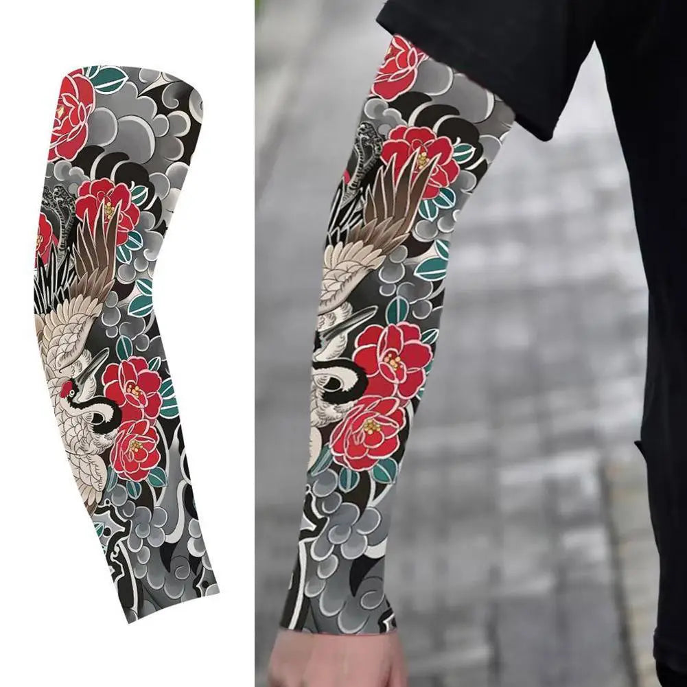 UPF50+ Ice Silk Tattoo Arm Sleeves – Sun Protection Sports