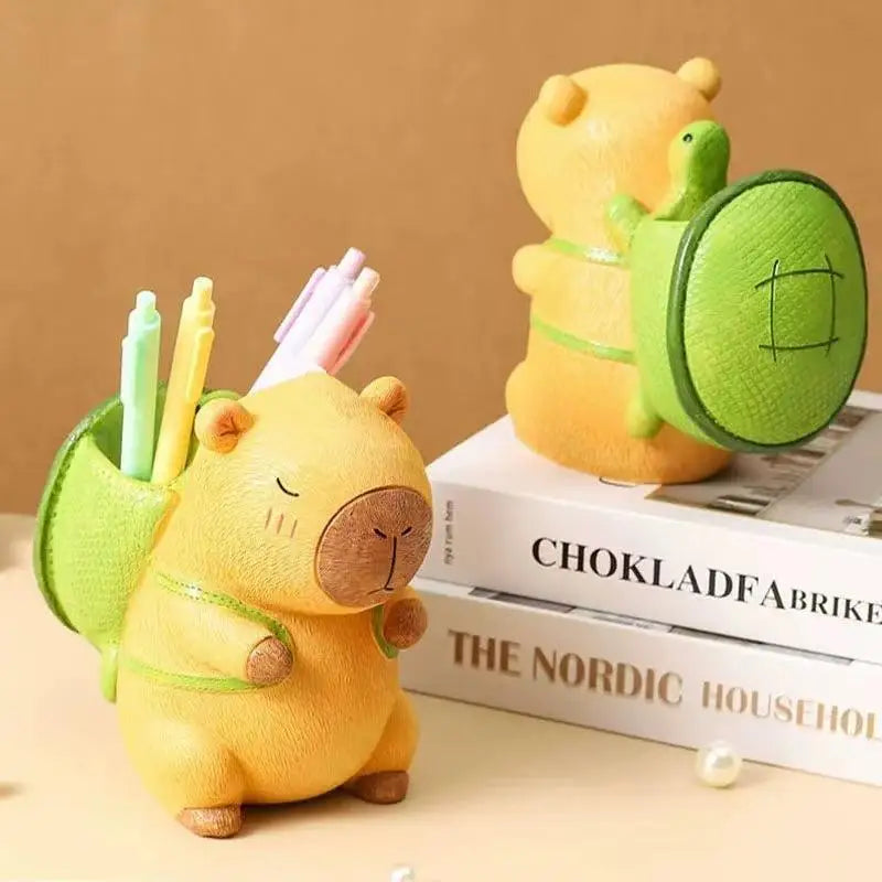 Cute Capybara Pen & Makeup Brush Holder | Desk Organizer