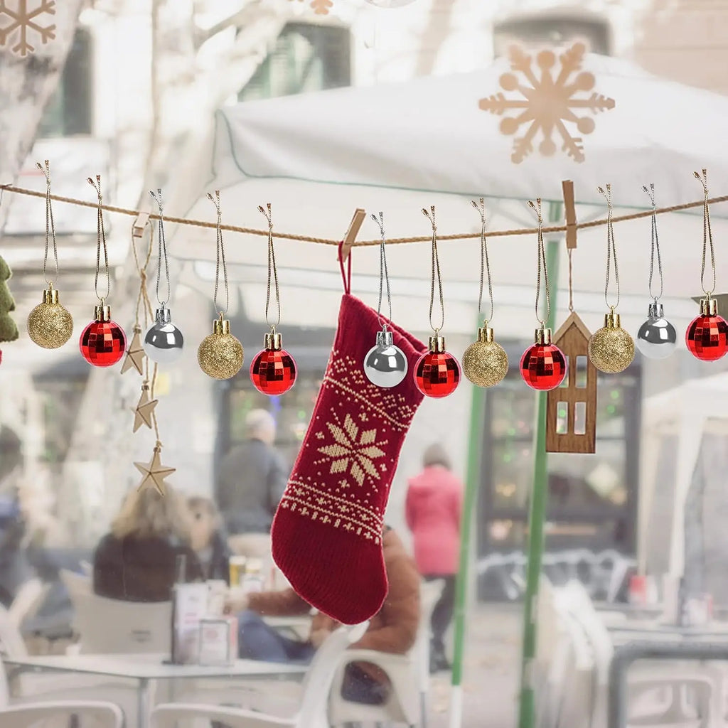 Christmas Balls Ornament Plastic Tree Gold Red Pink Ball Pendant