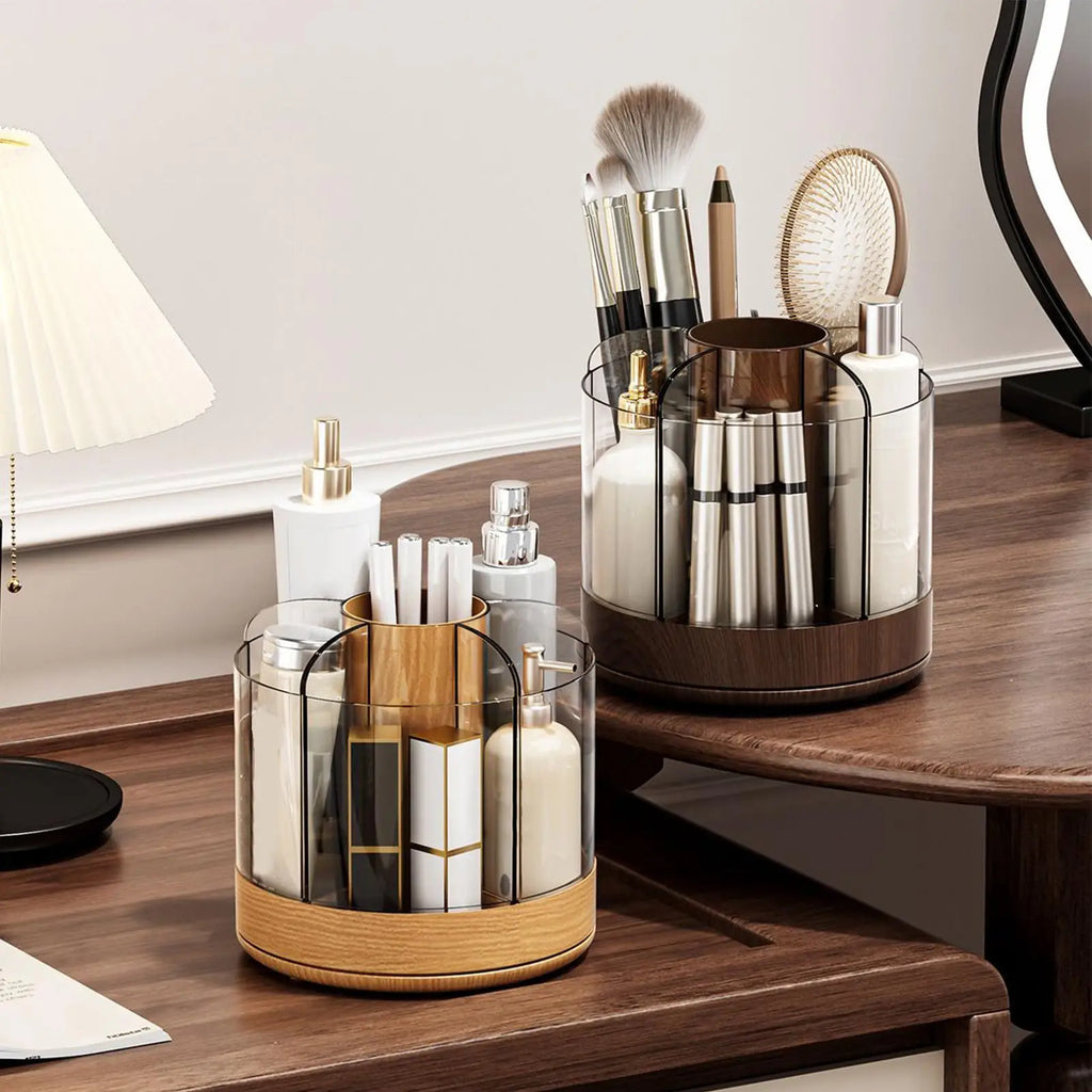 360 Rotating Makeup Brush Holder Organizer | Large Capacity