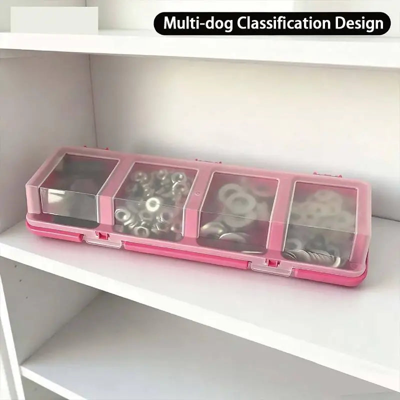 4-Compartment Screw Organizer Box – Plastic Parts Storage Bin
