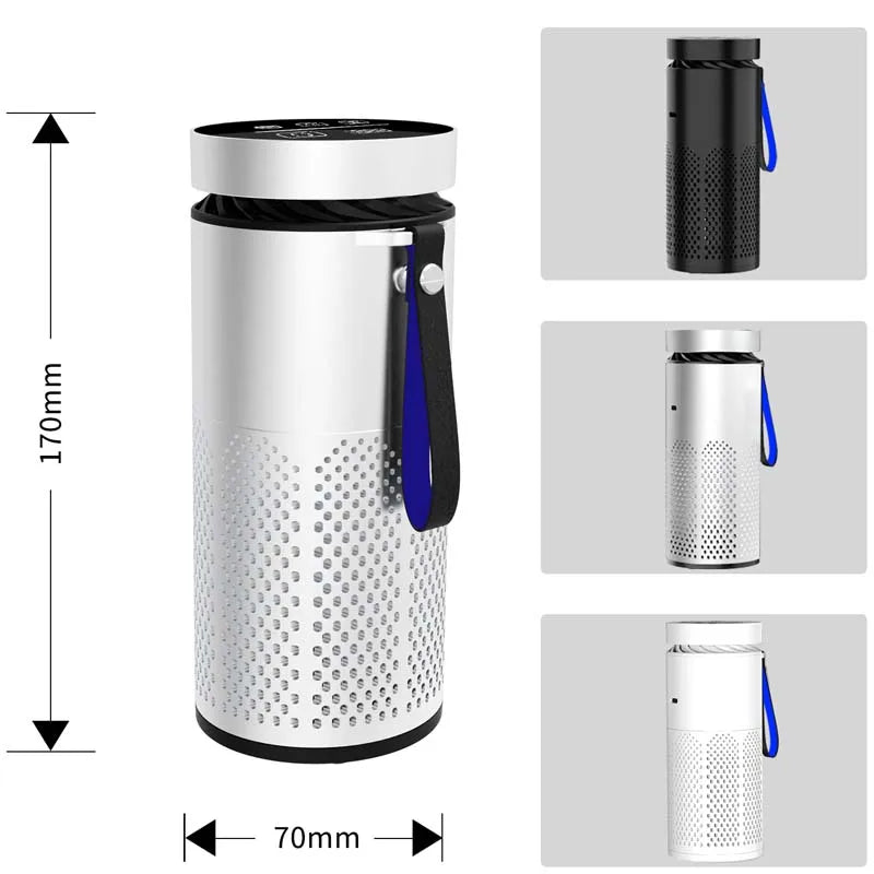 Portable Mini Air Purifier | UV-C Light, Ionizer & Touch Screen