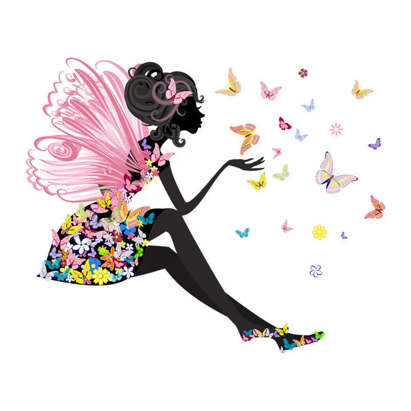 Butterfly Fairy Switch Stickers Cute Girl Wall Living Room Decorative