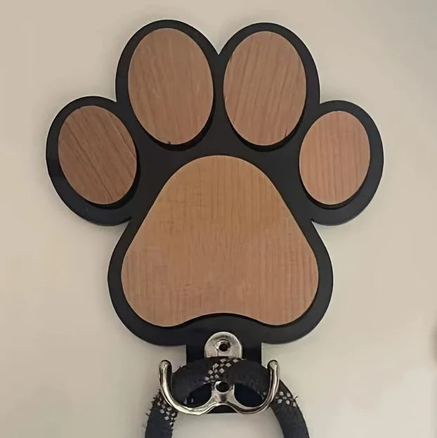 Fashionable Wooden Paw Print Wall Hooks Polished Handcrafted Towel