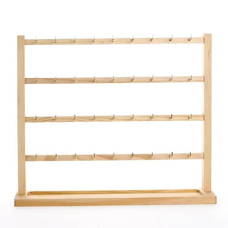 Solid Wood Earring Holder & Multi-Tier Jewelry Display Stand