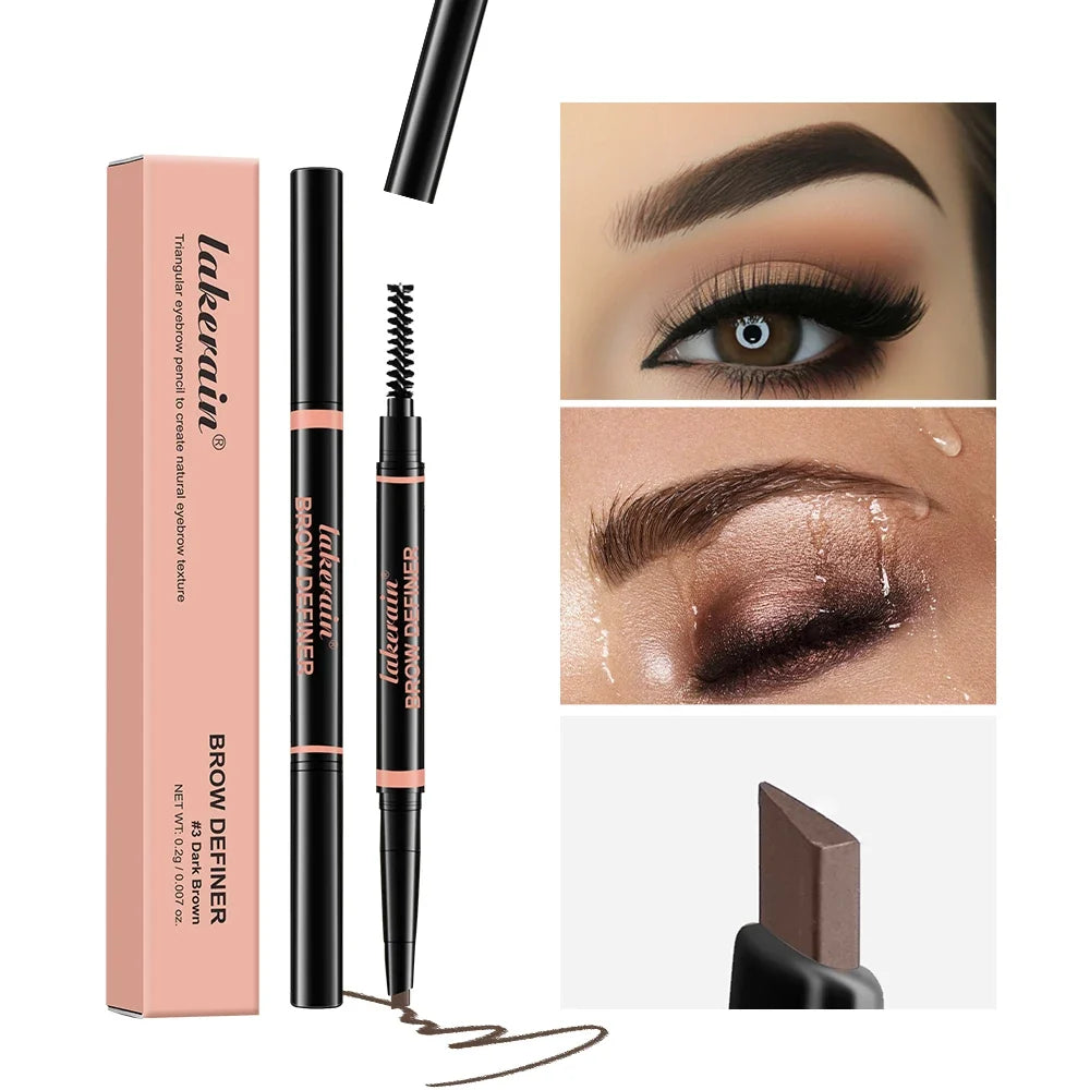 Lakerain Triangle Eyebrow Pencil – Waterproof Auto-Rotating 3 Colors