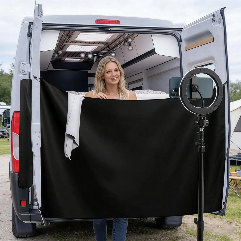 Outdoor Portable Shower Curtain – Waterproof Oxford Cloth & Magnetic